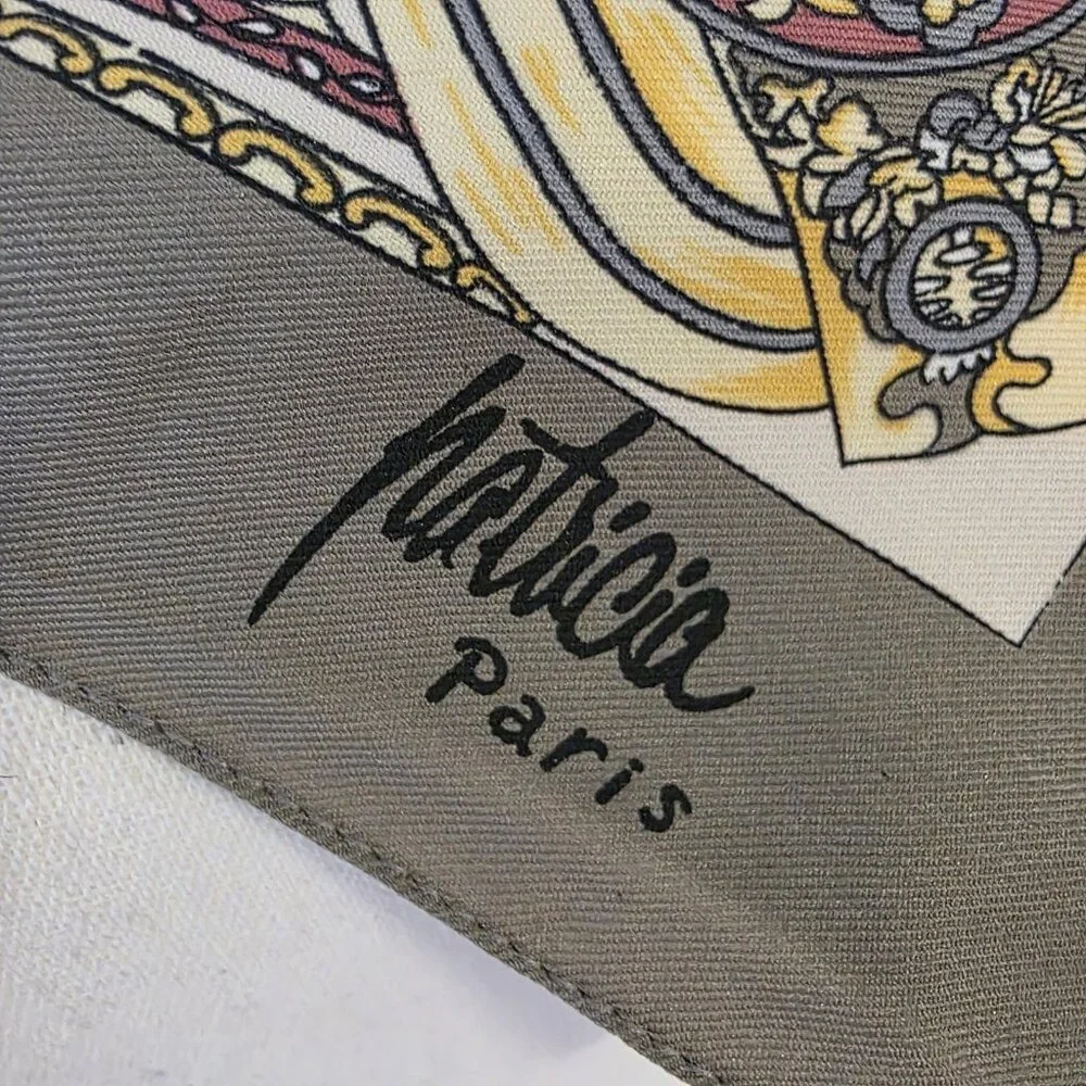 Vintage Patricia Paris Scarf Wrap‎ Made In Italy 100% Polyester 29” Square Sage